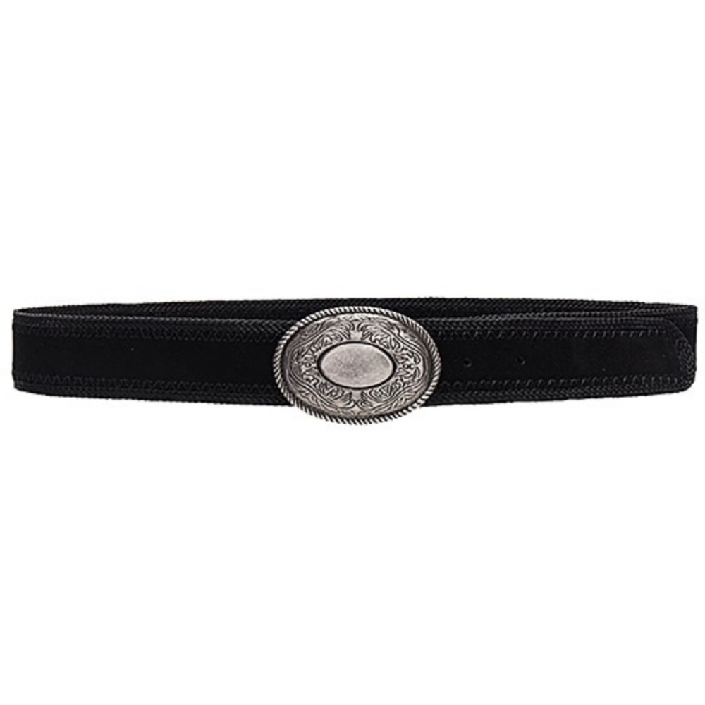 Elegant Black Belt with Silver Buckle